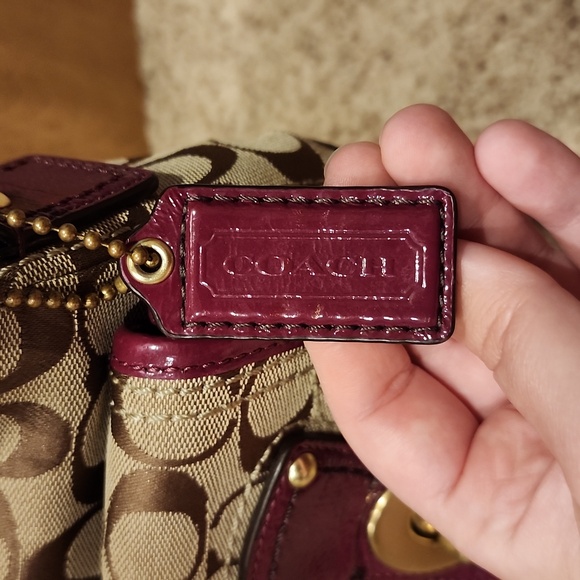 COPY - GUC Coach Legacy Purple Leather Monogram Canvas Shoulder Bag - Picture 7 of 14